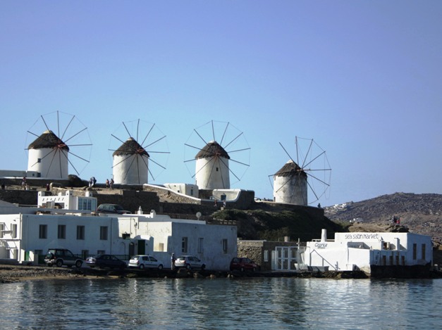 Windmills, Mykonos harbour