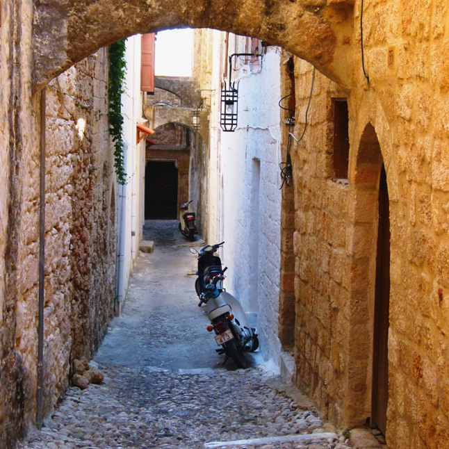 Old town of Rhodes, alleyway