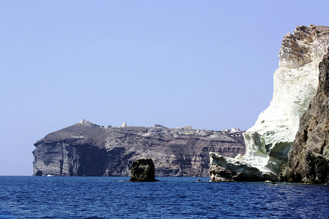 Santorini coastal cliff
