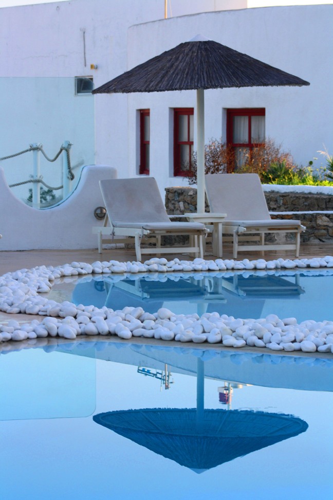 refelections, Ilio Maris Hotel pool, Mykonos
